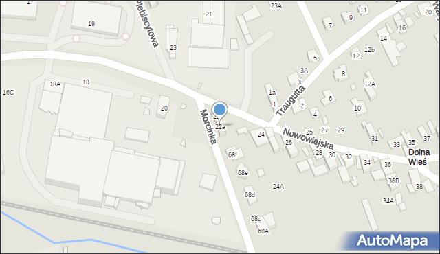 Nysa, Nowowiejska, 22a, mapa Nysy