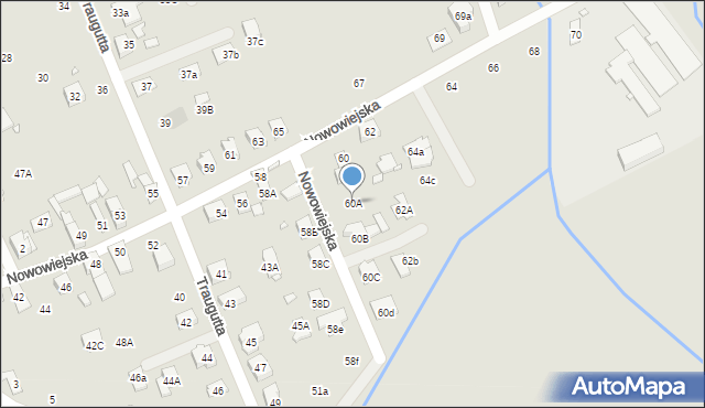 Nysa, Nowowiejska, 60A, mapa Nysy