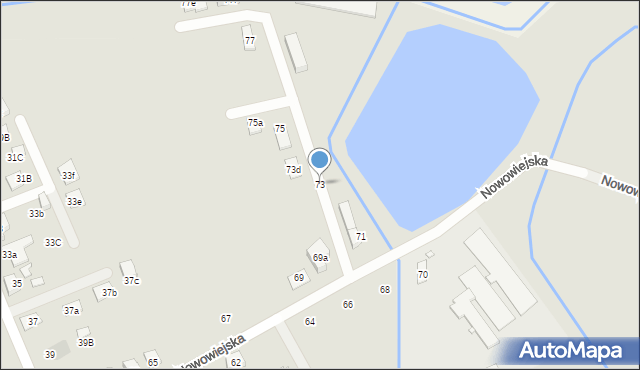 Nysa, Nowowiejska, 73, mapa Nysy