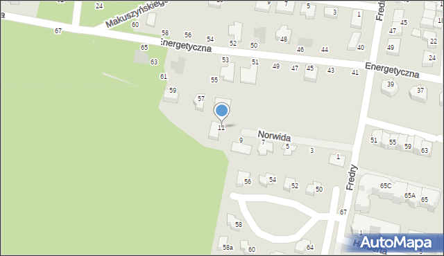 Oborniki Śląskie, Norwida Cypriana Kamila, 11, mapa Oborniki Śląskie