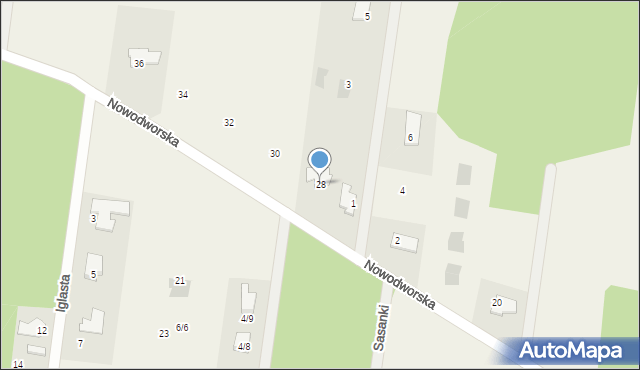 Ogrodniczki, Nowodworska, 28, mapa Ogrodniczki