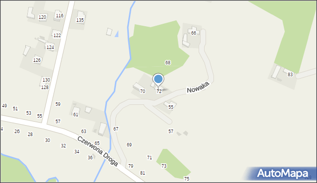 Okocim, Nowaka J. I., prof., 72, mapa Okocim