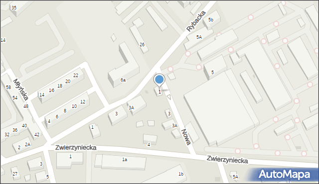 Oława, Nowa, 1, mapa Oława