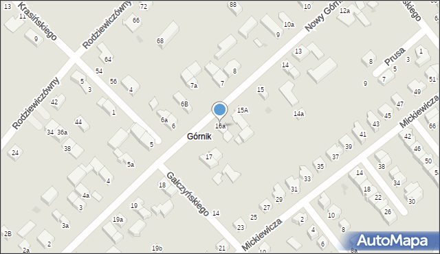 Oława, Nowy Górnik, 16a, mapa Oława