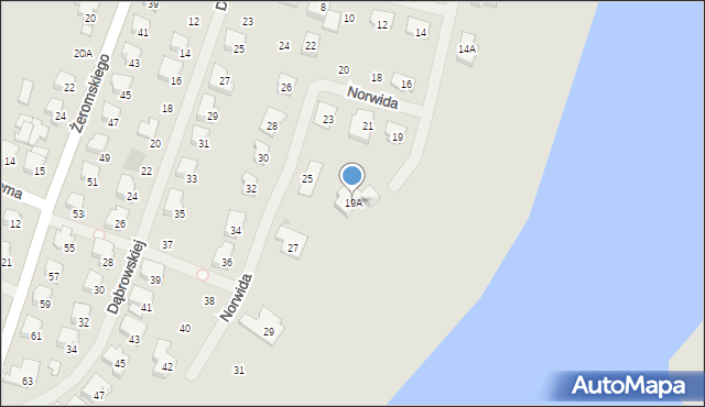 Olecko, Norwida Cypriana Kamila, 19A, mapa Olecko