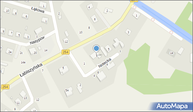 Olimpin, Notecka, 3, mapa Olimpin