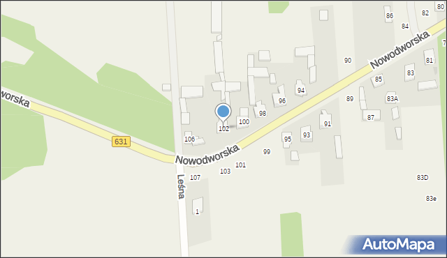 Olszewnica Nowa, Nowodworska, 102, mapa Olszewnica Nowa