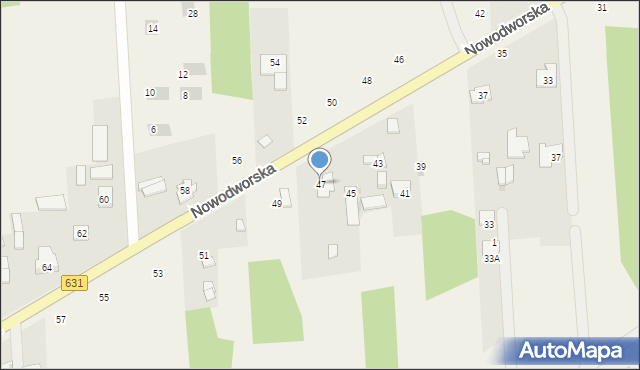 Olszewnica Nowa, Nowodworska, 47, mapa Olszewnica Nowa