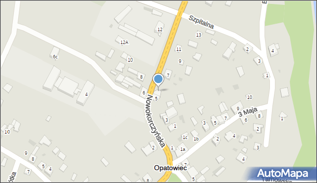 Opatowiec, Nowokorczyńska, 5a, mapa Opatowiec