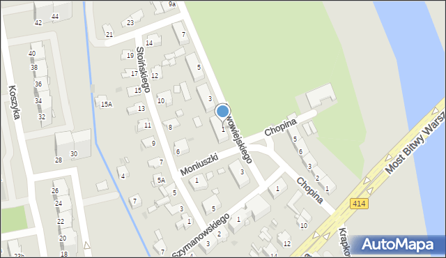 Opole, Nowowiejskiego Feliksa, 1, mapa Opola