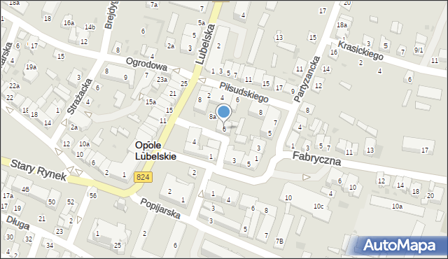 Opole Lubelskie, Nowy Rynek, 6, mapa Opole Lubelskie