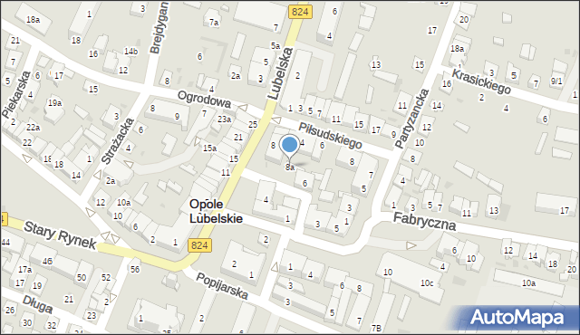Opole Lubelskie, Nowy Rynek, 8a, mapa Opole Lubelskie