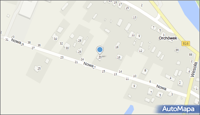 Orchówek, Nowa, 20, mapa Orchówek