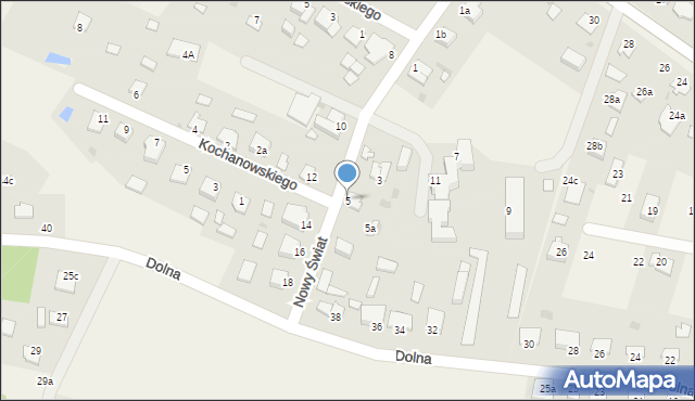 Osie, Nowy Świat, 5, mapa Osie