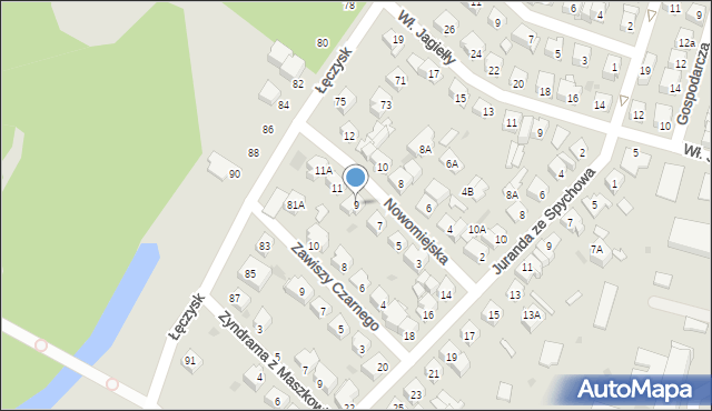 Ostrołęka, Nowomiejska, 9, mapa Ostrołęka