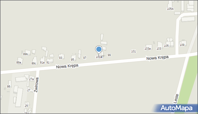 Ostrów Wielkopolski, Nowa Krępa, 101a, mapa Ostrów Wielkopolski