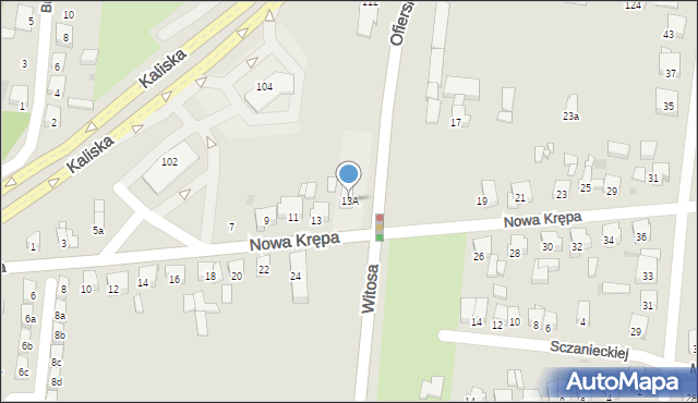 Ostrów Wielkopolski, Nowa Krępa, 13A, mapa Ostrów Wielkopolski