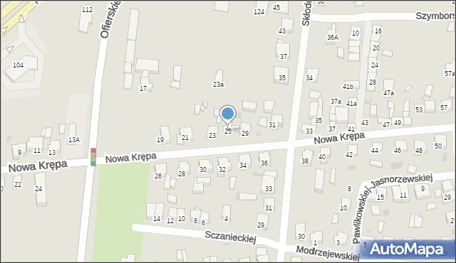 Ostrów Wielkopolski, Nowa Krępa, 25, mapa Ostrów Wielkopolski