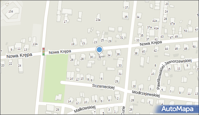 Ostrów Wielkopolski, Nowa Krępa, 32, mapa Ostrów Wielkopolski