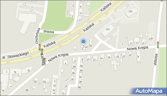 Ostrów Wielkopolski, Nowa Krępa, 3a, mapa Ostrów Wielkopolski