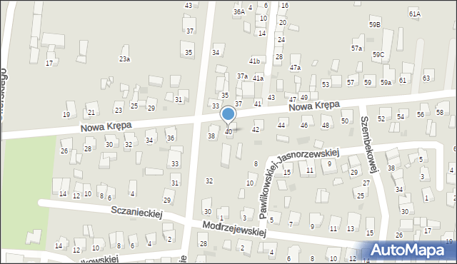 Ostrów Wielkopolski, Nowa Krępa, 40, mapa Ostrów Wielkopolski