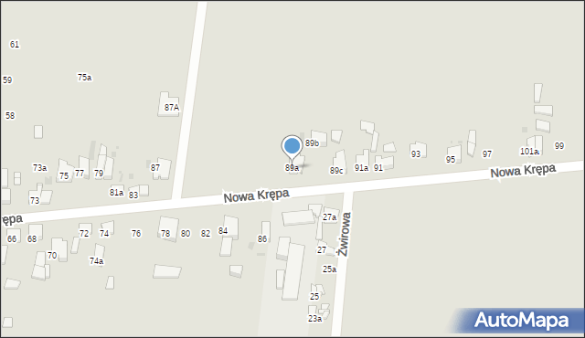 Ostrów Wielkopolski, Nowa Krępa, 89a, mapa Ostrów Wielkopolski