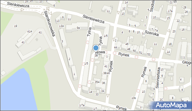 Ostrowiec Świętokrzyski, Nowa, 1B, mapa Ostrowiec Świętokrzyski