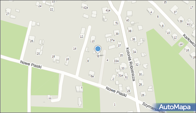 Ostrowiec Świętokrzyski, Nowe Piaski, 6, mapa Ostrowiec Świętokrzyski