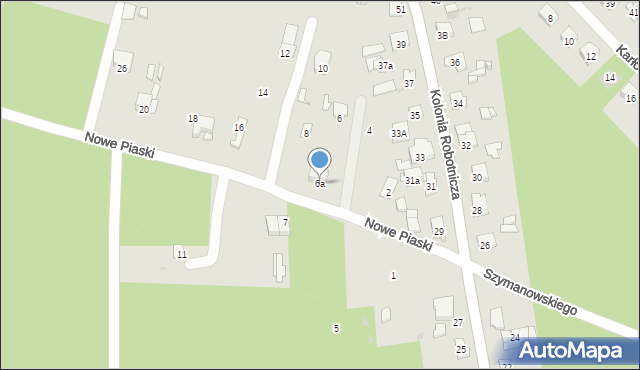 Ostrowiec Świętokrzyski, Nowe Piaski, 6a, mapa Ostrowiec Świętokrzyski