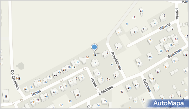 Ostrowo, Nowa, 8B, mapa Ostrowo