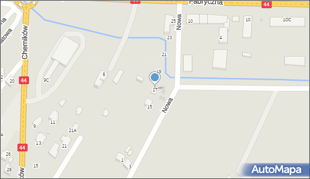 Oświęcim, Nowa, 17, mapa Oświęcimia