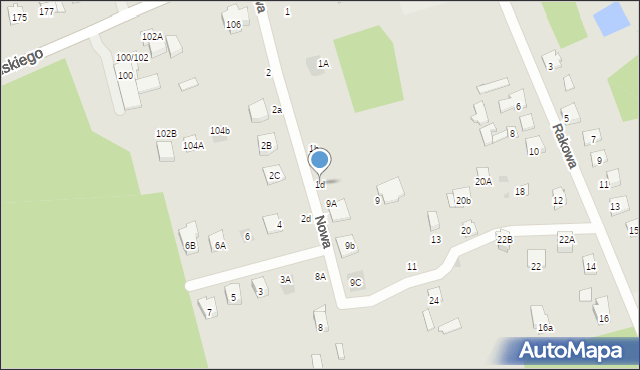 Otwock, Nowa, 1d, mapa Otwock