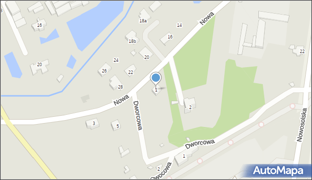 Otyń, Nowa, 1, mapa Otyń