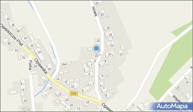 Owsiszcze, Nowa, 11, mapa Owsiszcze