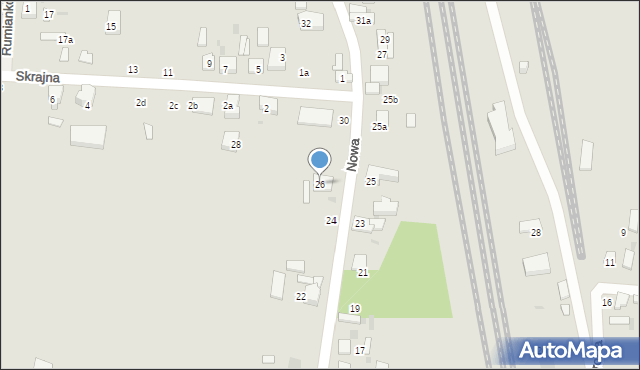 Ozorków, Nowa, 26, mapa Ozorków