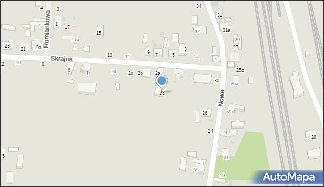 Ozorków, Nowa, 28, mapa Ozorków