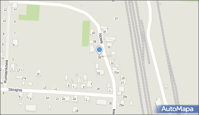 Ozorków, Nowa, 34, mapa Ozorków