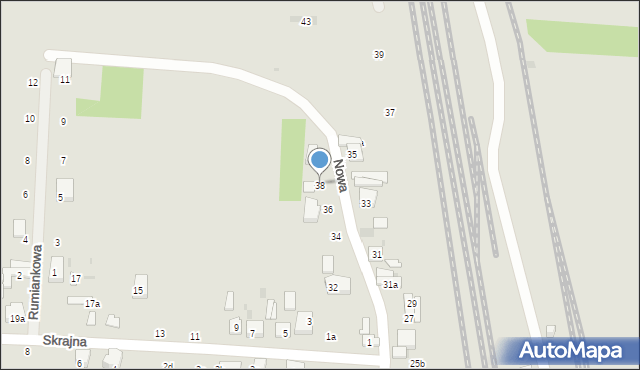 Ozorków, Nowa, 38, mapa Ozorków