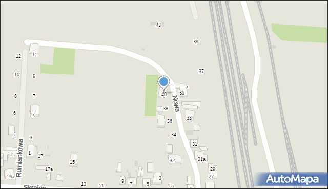 Ozorków, Nowa, 40, mapa Ozorków