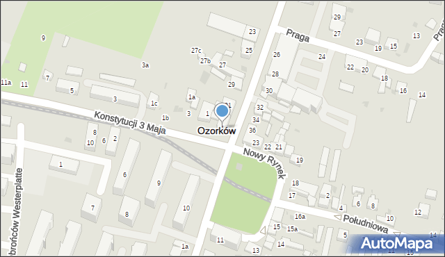 Ozorków, Nowy Rynek, 1, mapa Ozorków