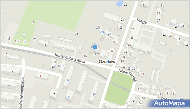 Ozorków, Nowy Rynek, 3, mapa Ozorków