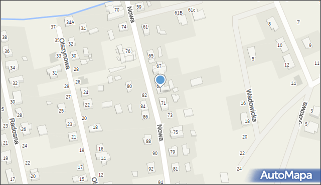 Palędzie, Nowa, 69A, mapa Palędzie