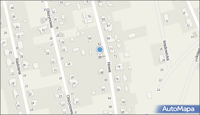 Palędzie, Nowa, 86, mapa Palędzie