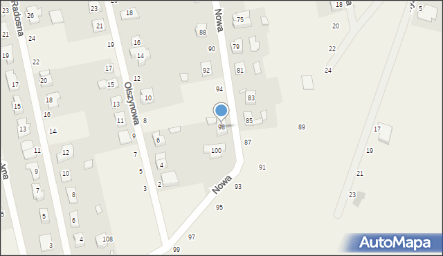 Palędzie, Nowa, 98, mapa Palędzie