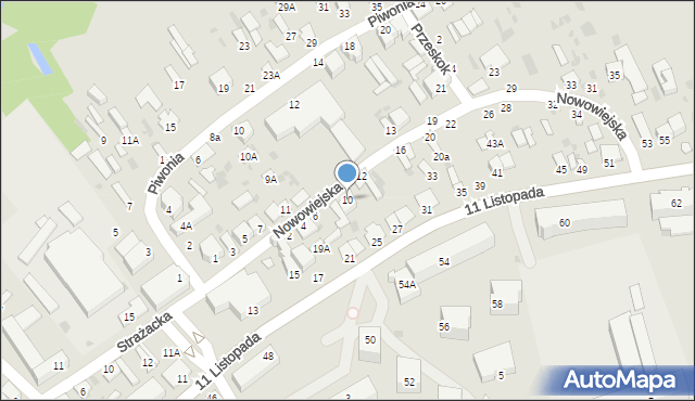 Parczew, Nowowiejska, 10, mapa Parczew