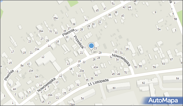 Parczew, Nowowiejska, 25, mapa Parczew