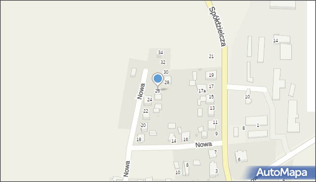 Pawłów, Nowa, 26, mapa Pawłów