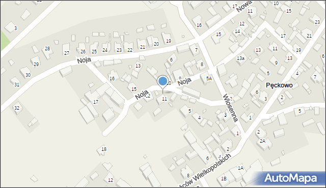 Pęckowo, Noja Józefa, 12a, mapa Pęckowo