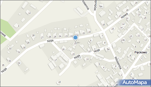 Pęckowo, Noja Józefa, 13, mapa Pęckowo