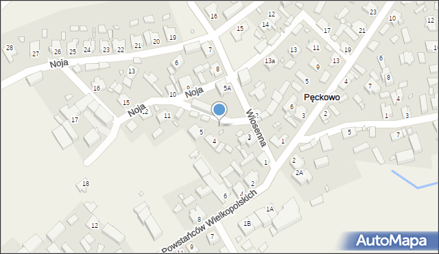 Pęckowo, Noja Józefa, 4a, mapa Pęckowo